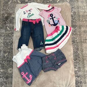 Gymboree Pink and Blue Nautical Kids Matching Set